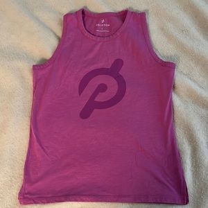 Pink Peloton logo tank, size small